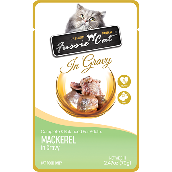 Fussie Cat Premium Mackerel in Gravy 12/2.47oz