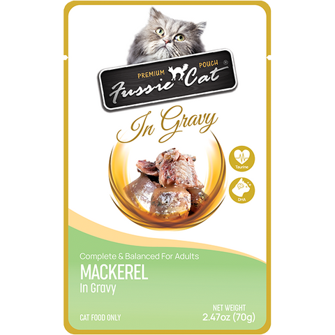 Fussie Cat Premium Mackerel in Gravy 12/2.47oz