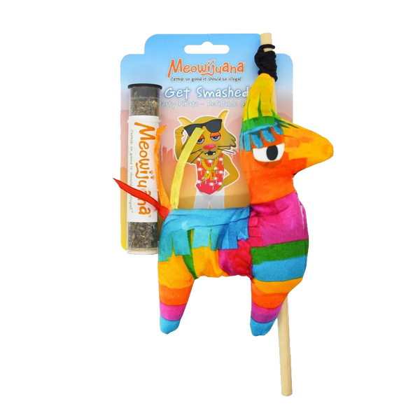 Meowijuana - Catnip - Toy - "Get Smashed" - Piñata with Wand