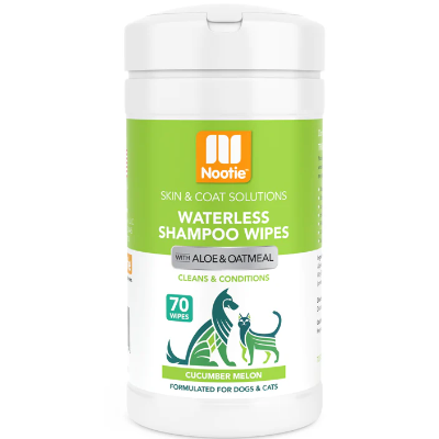 Nootie Cucumber Melon Waterless Shampoo Wipes for Pets