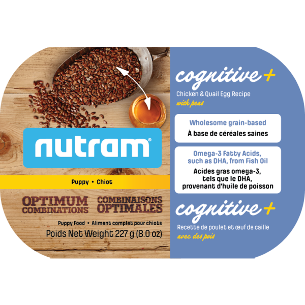 Nutram Dog OC Cognitive+ Chicken & Quail Egg Puppy Tub 8oz