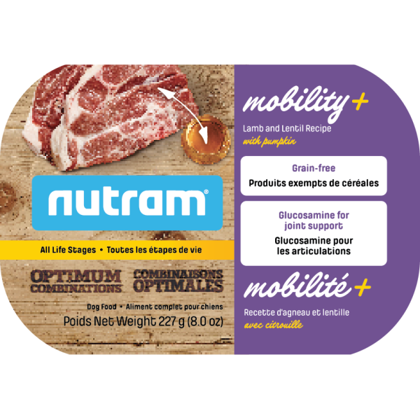 Nutram Dog OC Mobility+ Lamb & Lentil ALS Tub 8oz