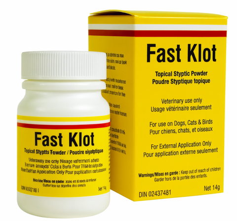 Fast Klot Topical Styptic Powder for Cats Dogs and Birds