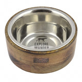 TALL TAILS Designer Bowl/Stainless Steel & Wood Combo