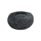 Round Luxury Plush Pet Bed - Dark Grey
