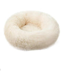 Round Luxury Plush Pet Bed - Beige
