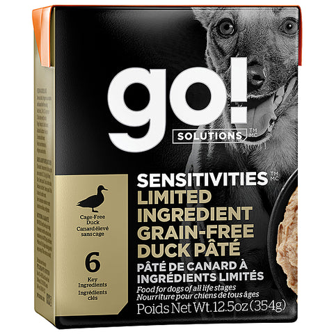 GO! Sensitivities LID GF Duck Pate 12.5OZ Tetra