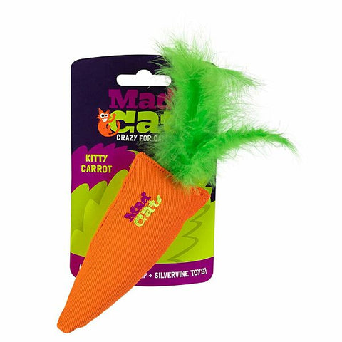 100% Catnip Filled Kitty Carrot Mad Cat Toy