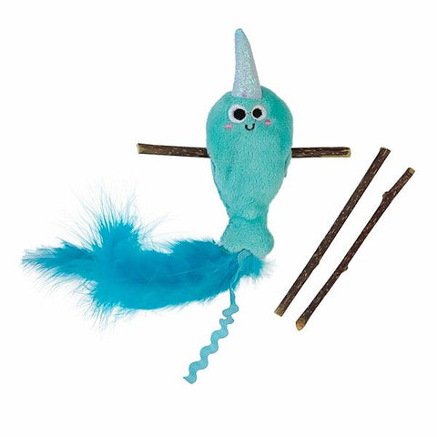 Narwhal Silvervine Stick Mad Cat Toy