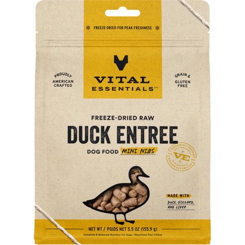 Vital Essentials - Dog GF Freeze Dried Food - Duck Mini Nibs