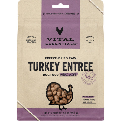 Vital Essentials - Dog GF Freeze Dried Food - Turkey Mini Nibs