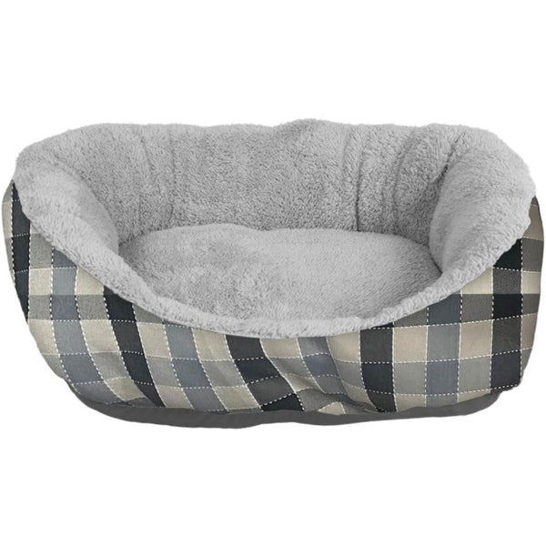 Fog Gray Plaid Cuddler 21x17