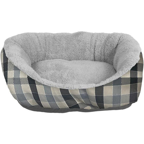 Fog Gray Plaid Cuddler 21x17