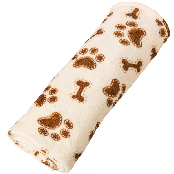 Snuggler Blanket Bones & Paws Cream 30x40"