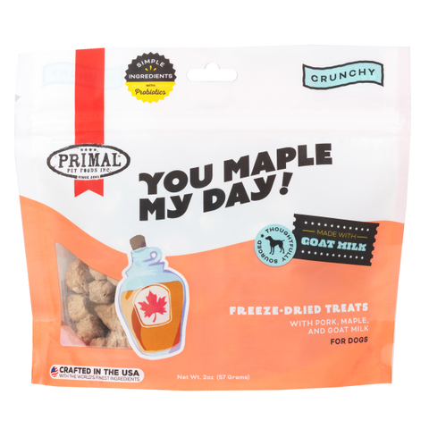 Primal Dog Treats You Maple My Day Pork&Maple w/GoatMilk 2oz