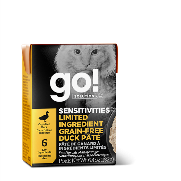 GO! CAT SENSITIVITIES LID GF Duck Pate Tetra 6.4oz