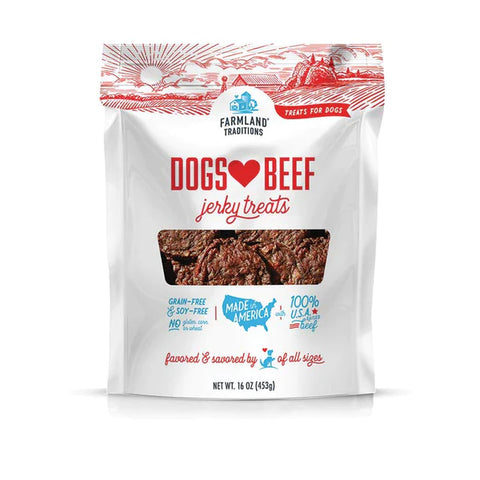 Farmland Traditions - Dogs Love Beef Jerky Treats 6oz