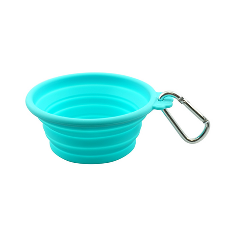 FFD Pet Silicone Collapsible Travel BowlTeal SM