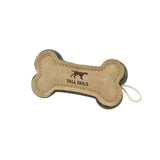 Tall Tails 6" BONE Natural Leather & Wool Dog Toy