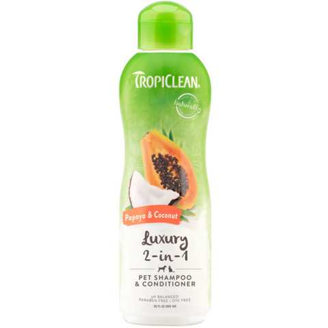 TropiClean 2-in-1 Shampoo & Conditioner Papaya&Coconut 20 oz