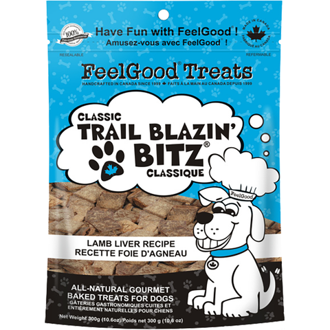 FEEL GOOD : CLASSIC TRAIL BLAZIN' BITZ LAMB LIVER 10.2OZ