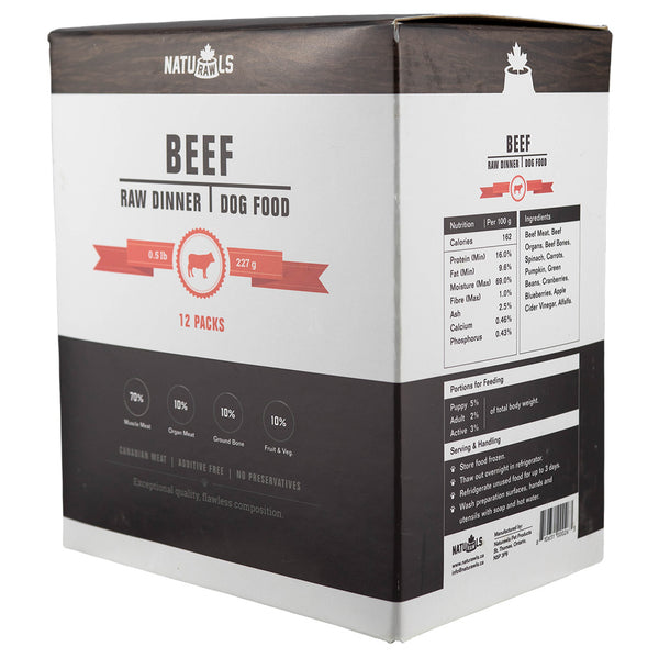 NATURAWLS: Frozen - Raw Beef & Veggie 12/227GM