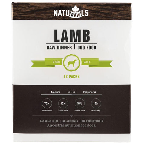 NATURAWLS: Frozen - Raw Lamb & Veggie 12/227GM