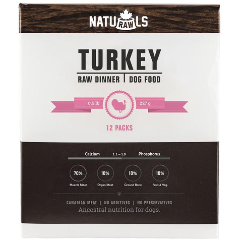 NATURAWLS: Frozen - Raw Turkey & Veggie 12/227GM