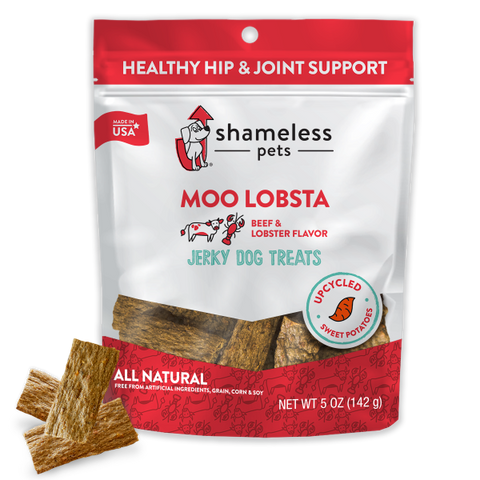 Shameless Pets Dog Jerky Treats Moo Lobsta 5 oz