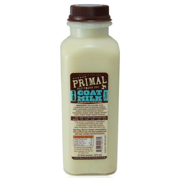 Primal Frozen Raw Goat Milk Pint / 16 oz