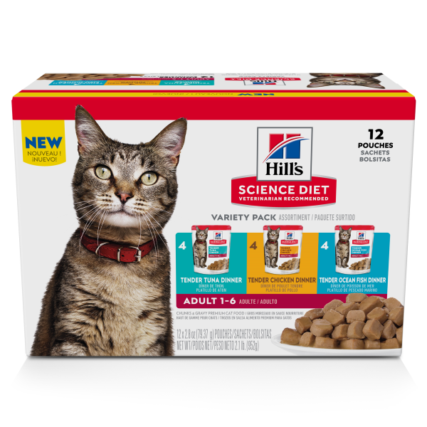 Hill's Science Diet Cat Adult TenderDnnrs VarietyPk 12/2.8oz