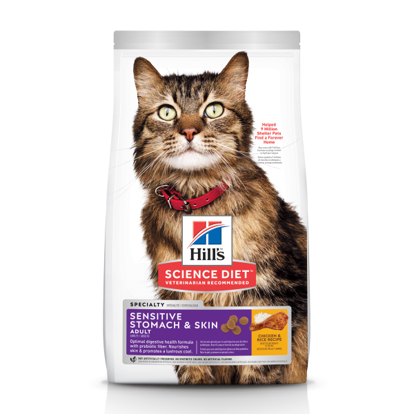 Hill's Science Diet Cat Adult Sensitive Stm&Skn Chk 3.5 lb