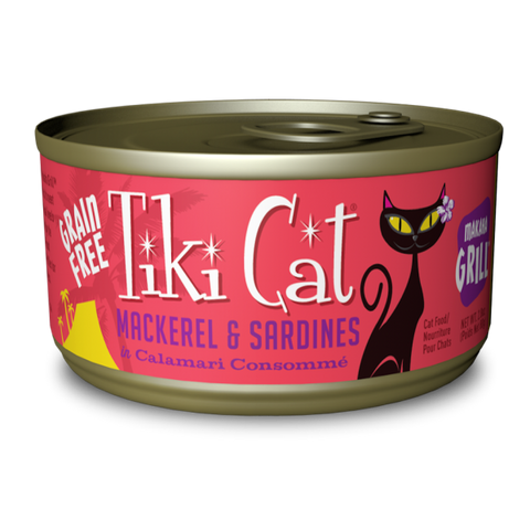 Tiki Cat Hawaiian Grill GF Makaha Mackerel Sardine Calamari 2.8 oz