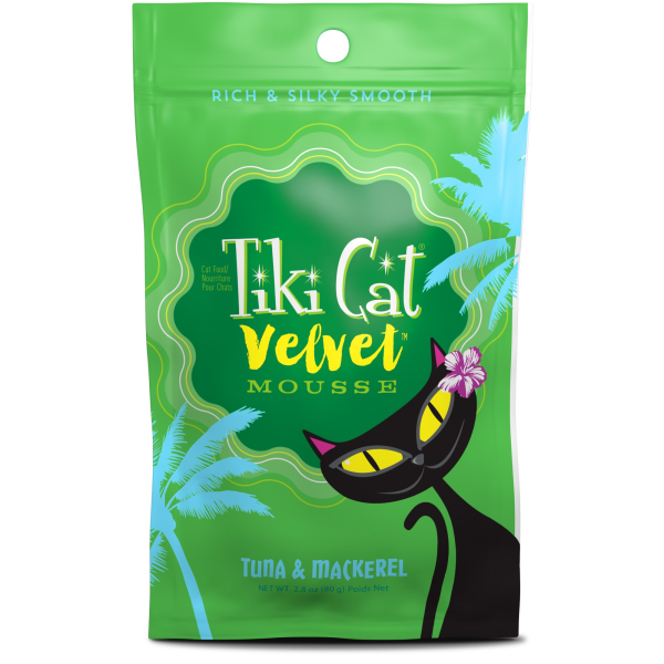 Tiki Cat Velvet Mousse GF Tuna/Mackerel 2.8 oz Pouch