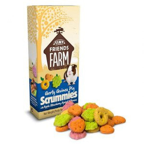 SUPREME TINY FRIENDS FARM GERTY GUINEA PIG SCRUMMIES WITH APPLE, STRAWBERRY, APRICOT & BANANA