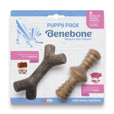 Benebone Puppy Zaggler Bacon Stick 2pk