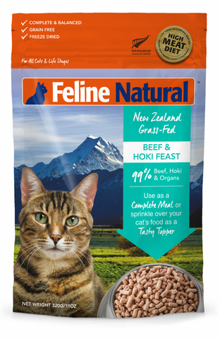 FELINE NATURAL BEEF & HOKI FEAST FREEZE-DRIED RAW CAT FOOD