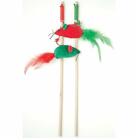 XMAS Natural Wand Mice 16"